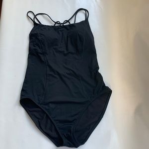 ATHLETA Black Bathing suit with strappy back M
